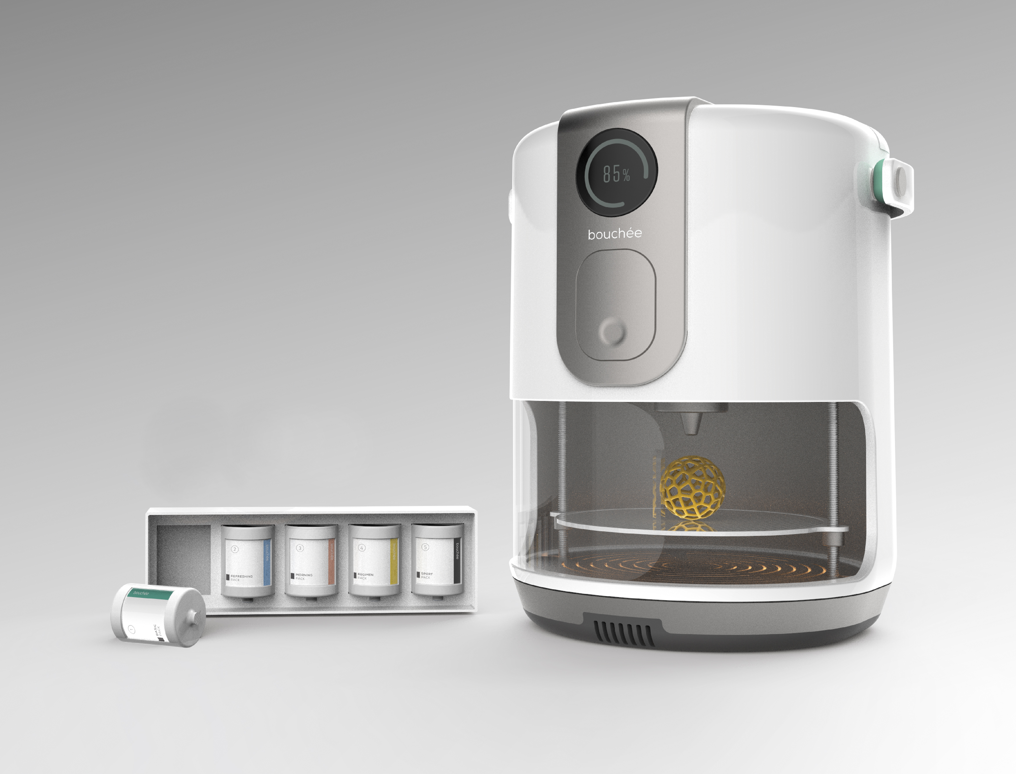2018 red dot design concept award，reddot，Capsule food printer，Bouchee Capsule，