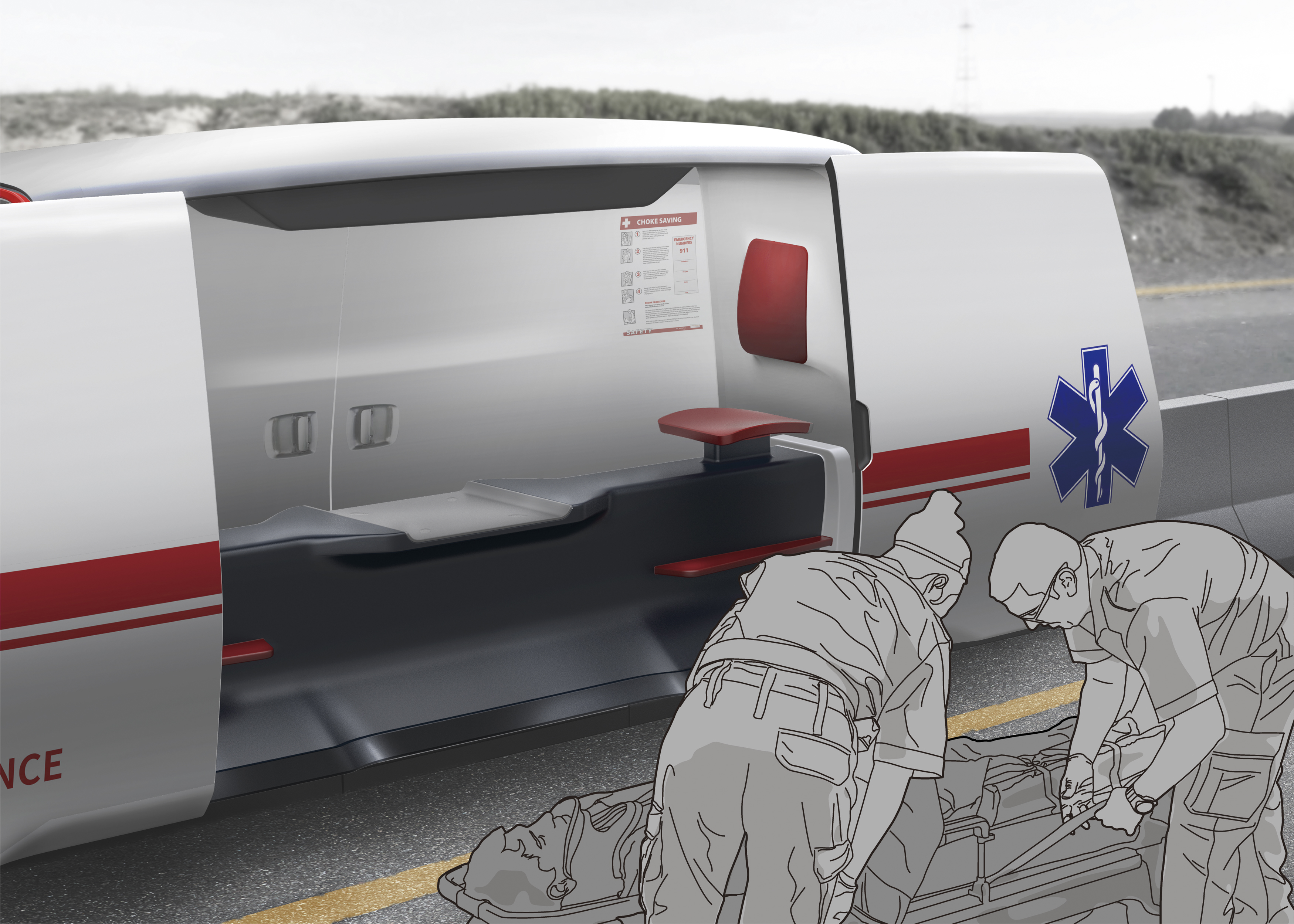 2018 red dot design concept award，reddot，Median AMB，Highway rescue vehicle，