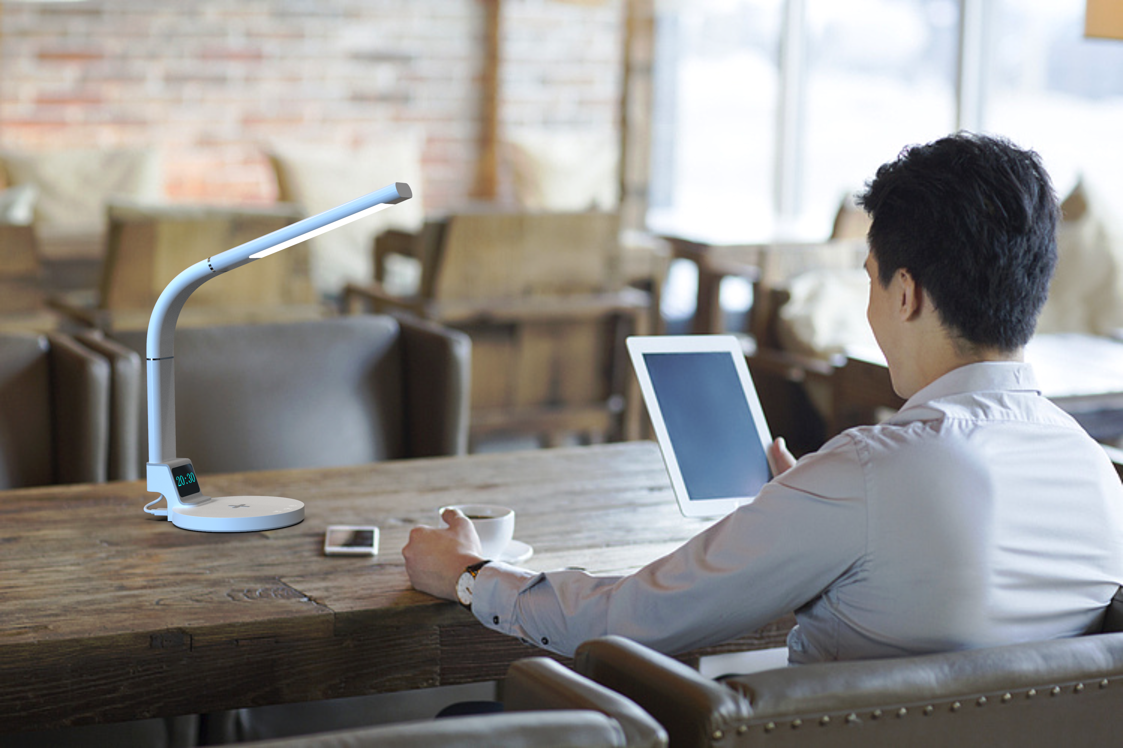 Wireless charging + detachable table lamp，