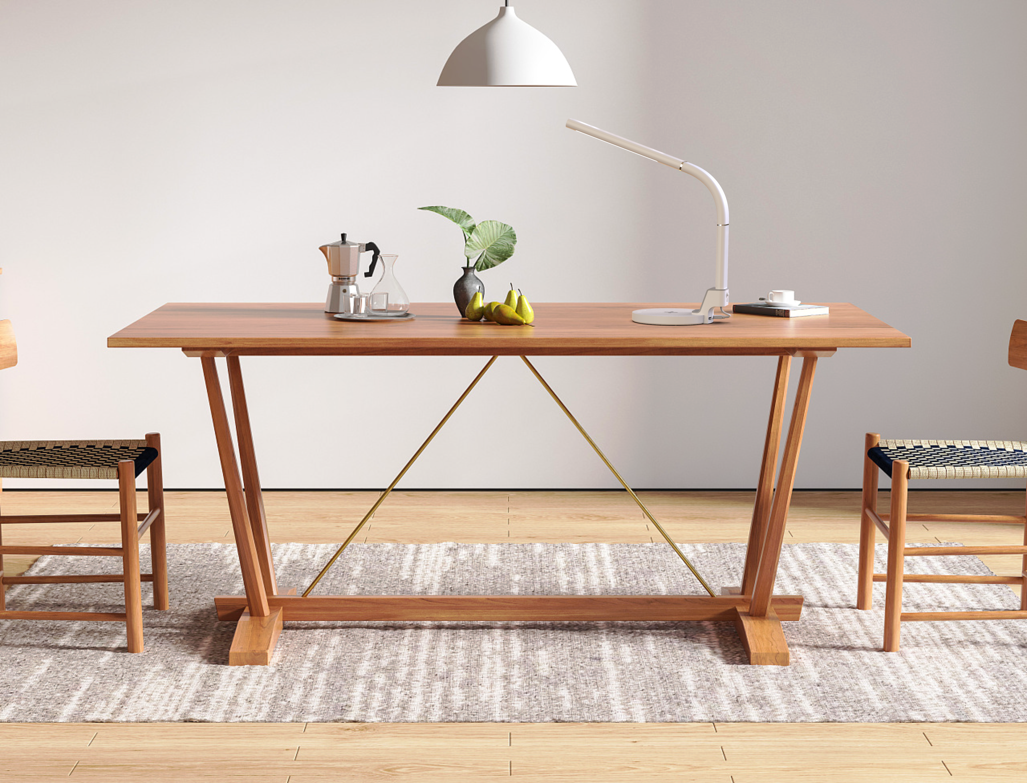 Wireless charging + detachable table lamp，