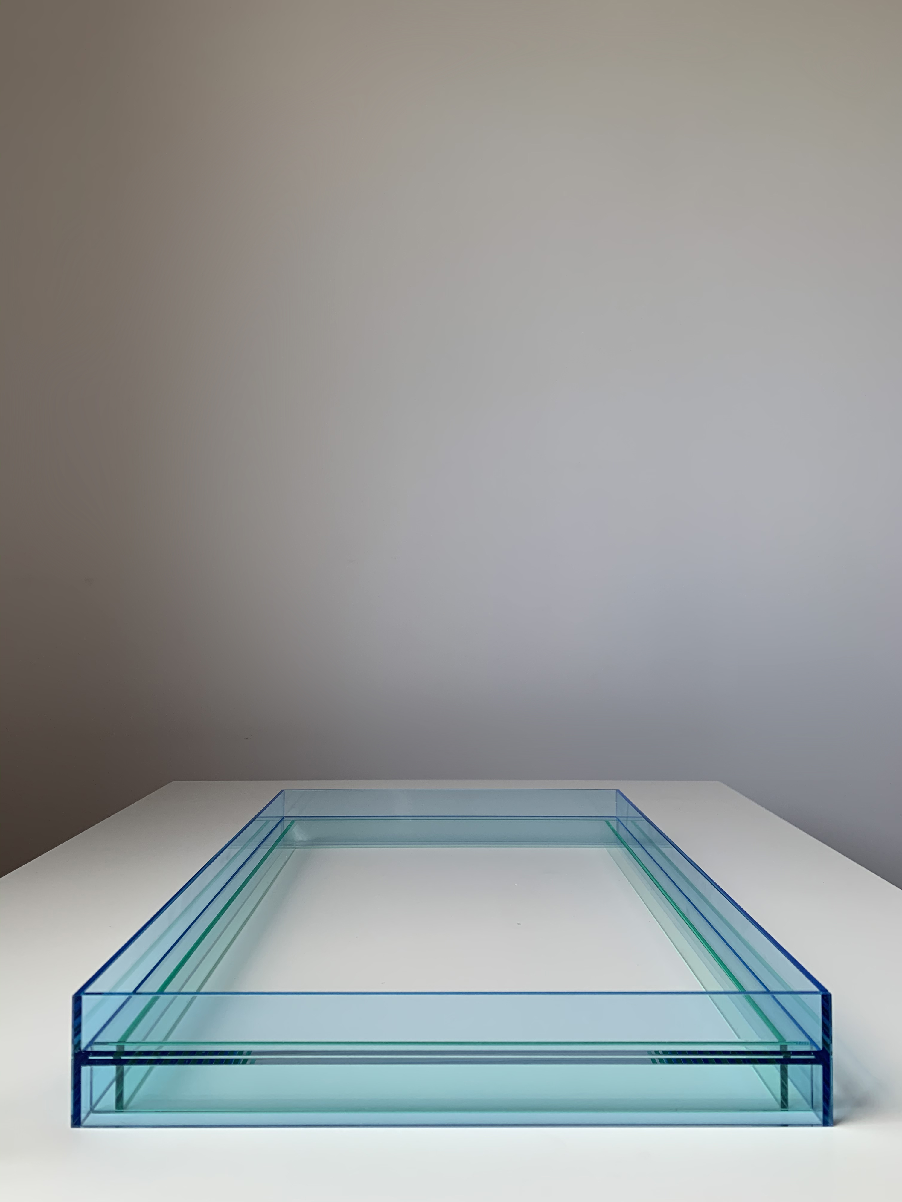 Acrylic tray with blue and green color matching，