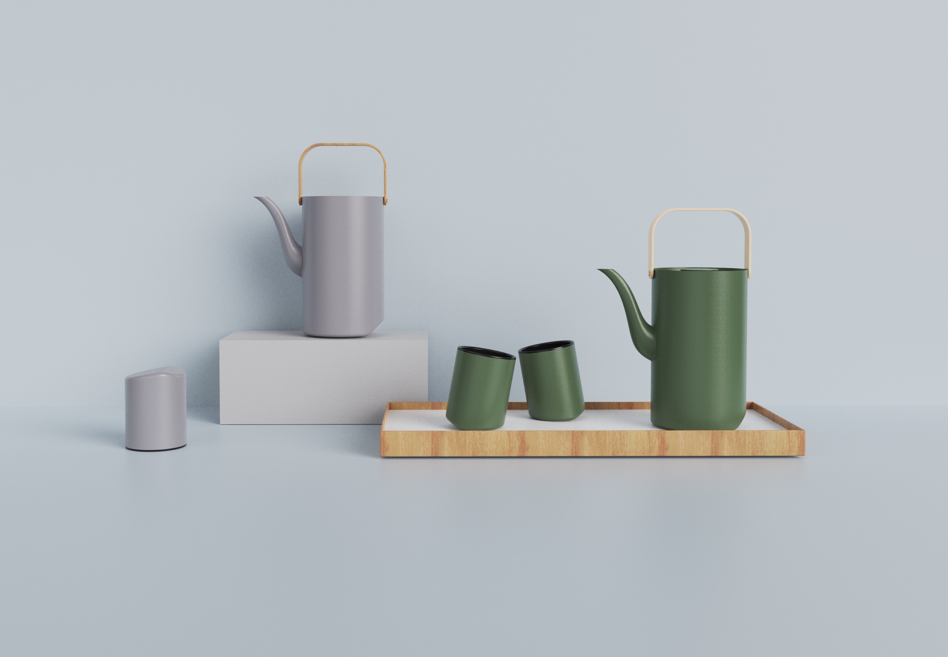 ceramics，original，Two cups in a pot，