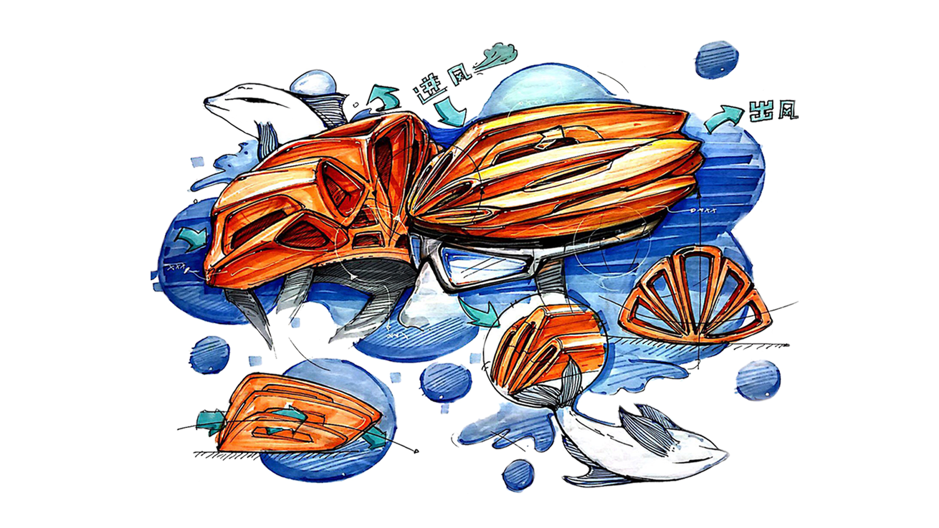 Hand drawn products，Hand drawn，product design，