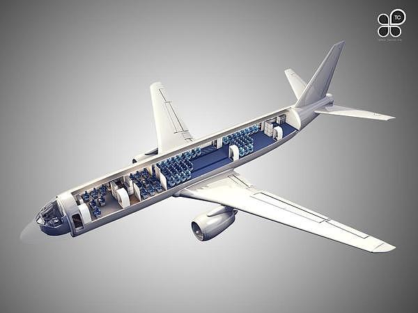 aircraft，passenger cabin，Interior，