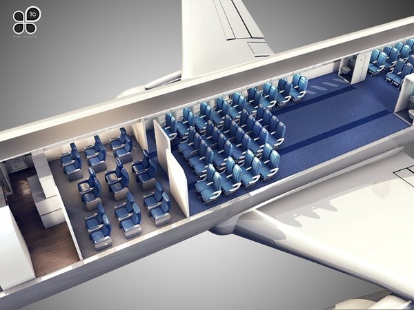 aircraft，passenger cabin，Interior，