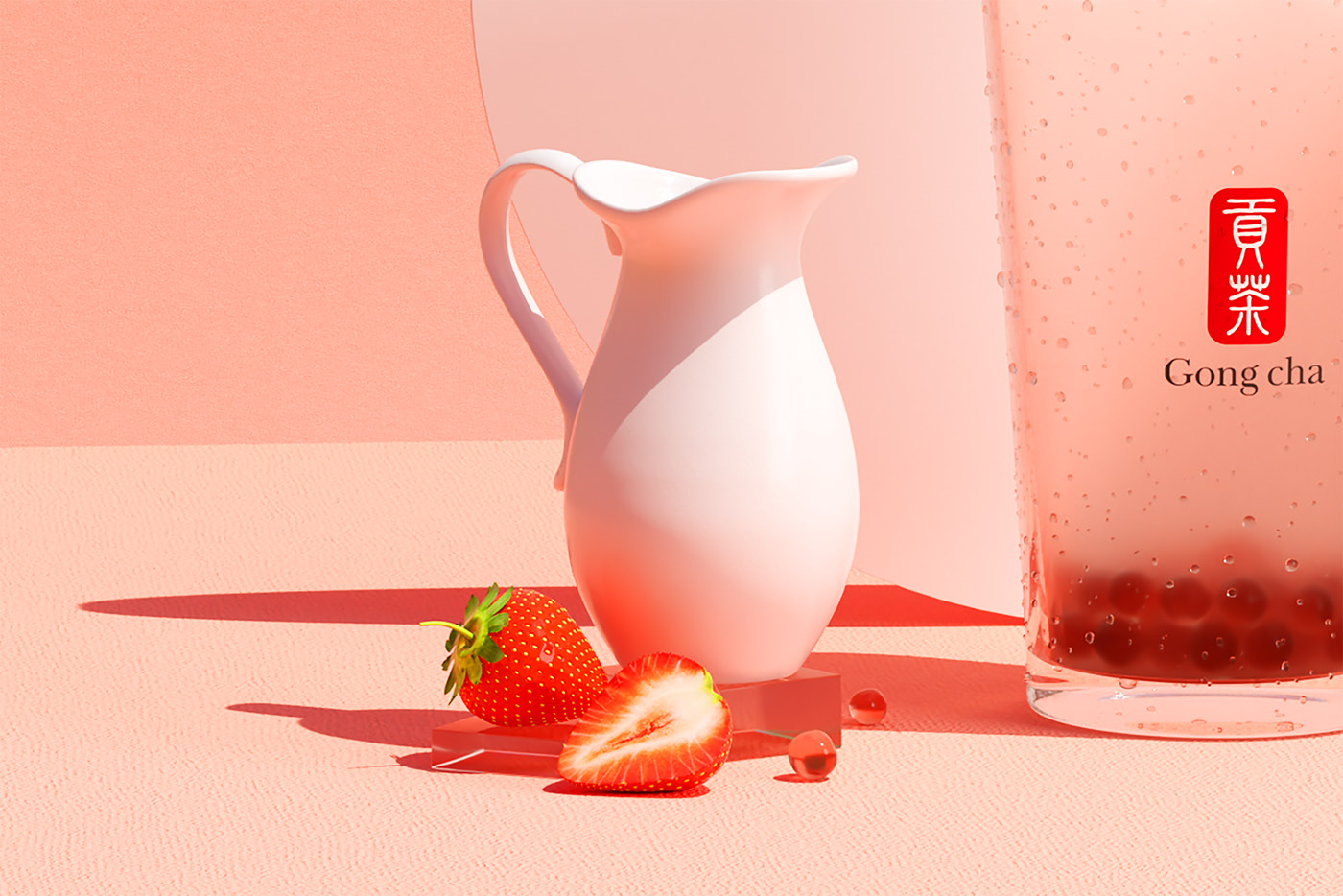 Gong Cha，Brand design，Render，poster，