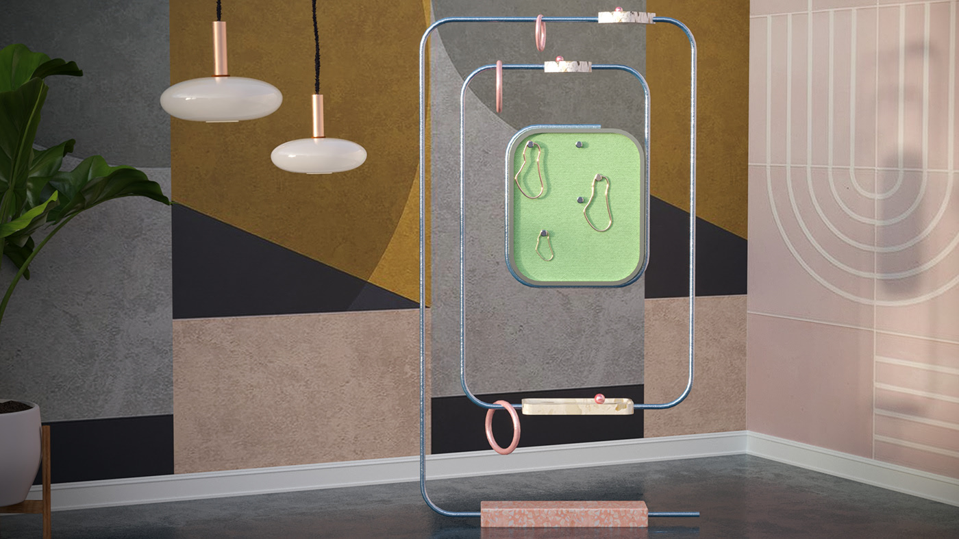 EDDY，Display Rack，furniture，Marble，Metal，Simplicity，