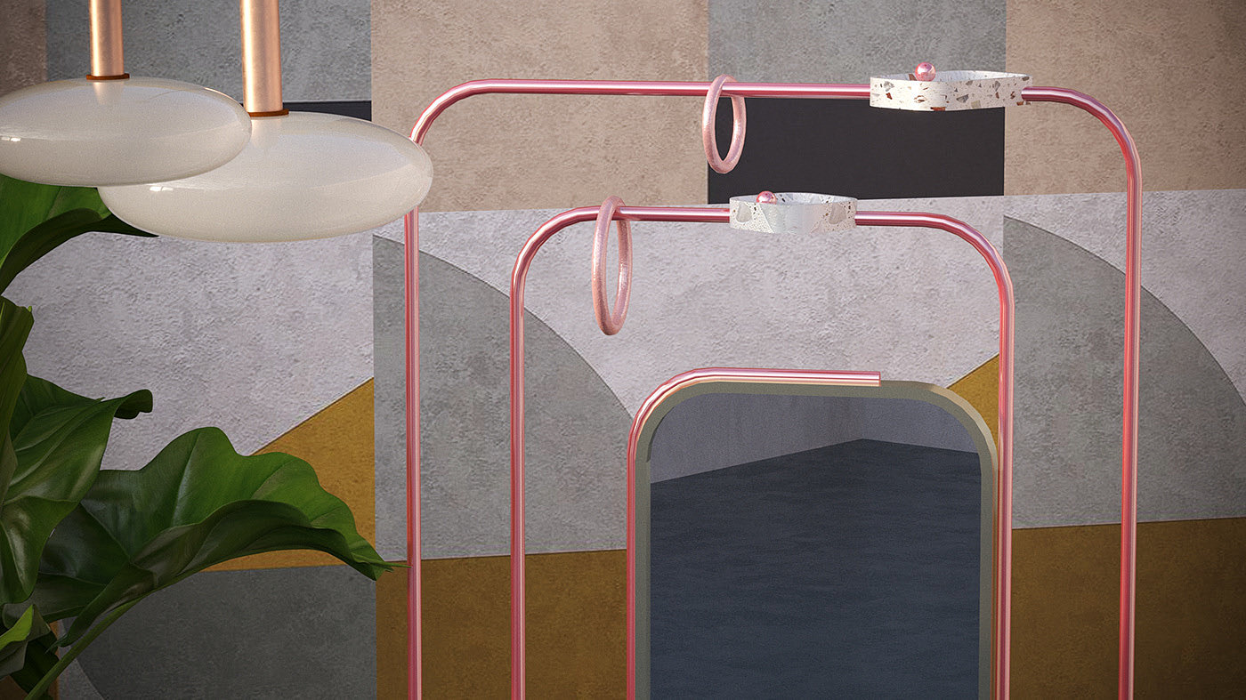 EDDY，Display Rack，furniture，Marble，Metal，Simplicity，