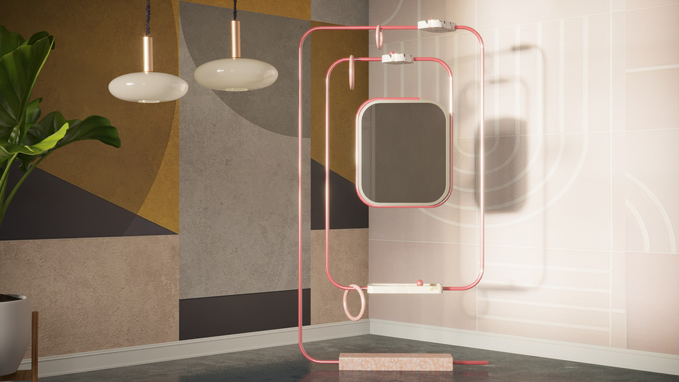 EDDY，Display Rack，furniture，Marble，Metal，Simplicity，