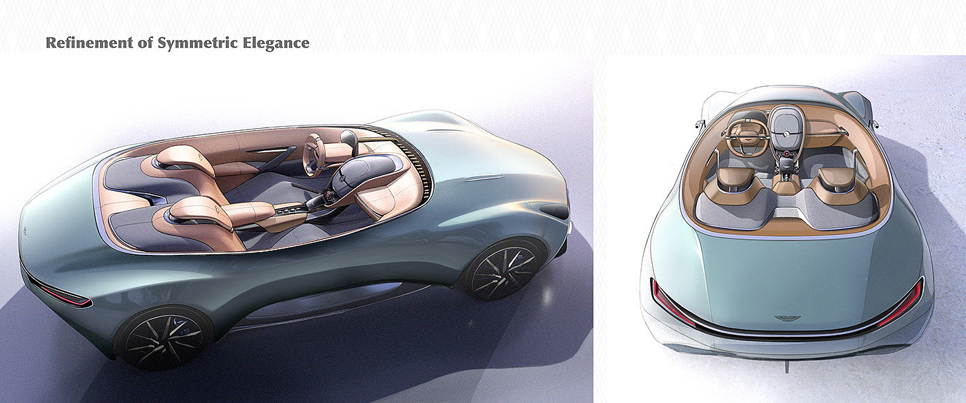 conceptual design，Concept car，Automobile design，Aston Martin，open car，