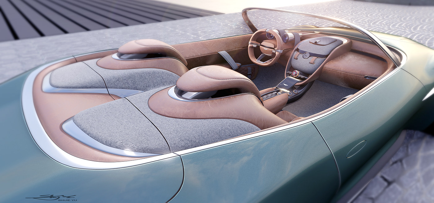 conceptual design，Concept car，Automobile design，Aston Martin，open car，
