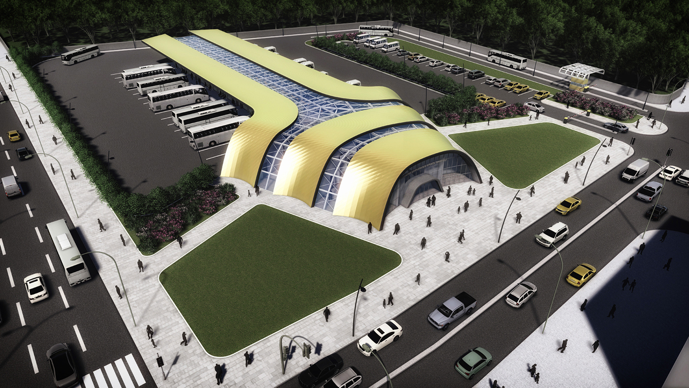 bus，station，Design，originality，traffic，