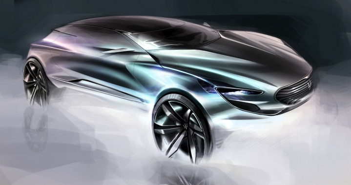 Automobile design，design sketch，Two dimensional representation，marker pen，Concept Car，