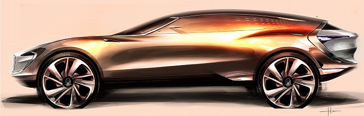 Automobile design，design sketch，Two dimensional representation，marker pen，Concept Car，