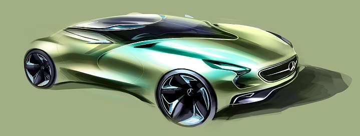 Automobile design，design sketch，Two dimensional representation，marker pen，Concept Car，