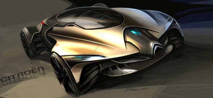 Automobile design，design sketch，Two dimensional representation，marker pen，Concept Car，