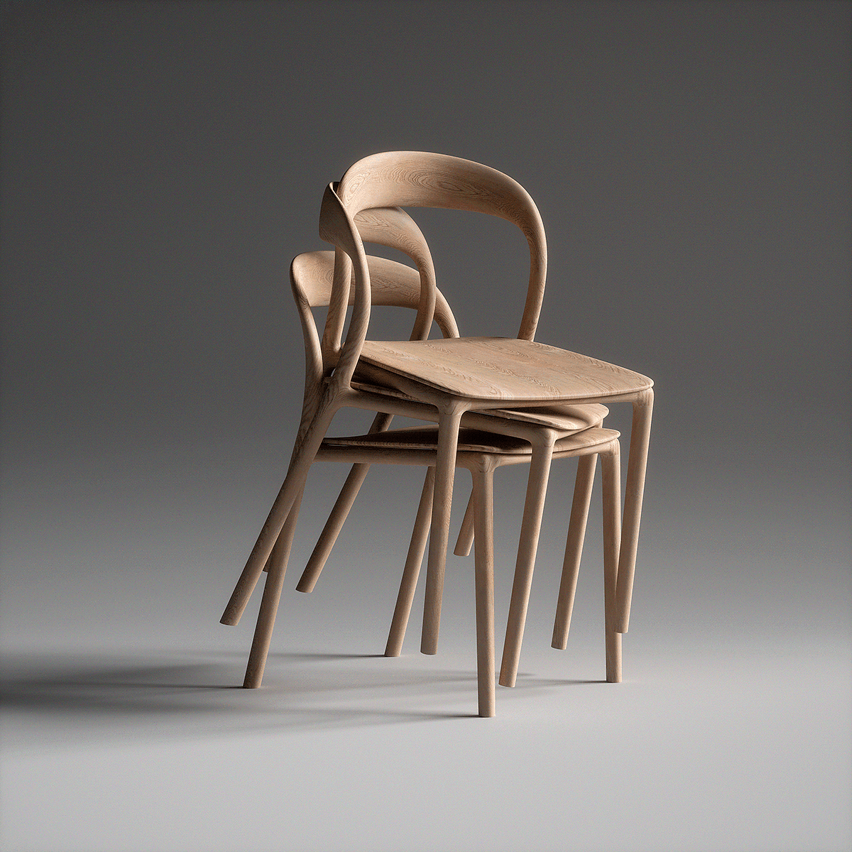 3D max，Wooden chair，Render，cgi，