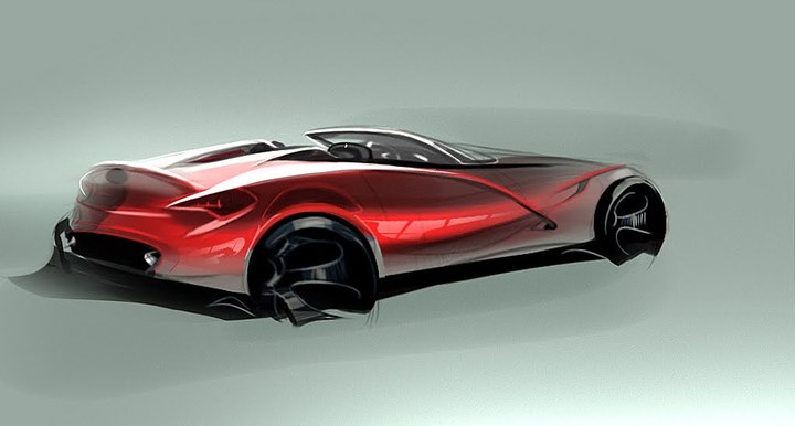Automobile design，design sketch，Two dimensional representation，marker pen，Concept Car，