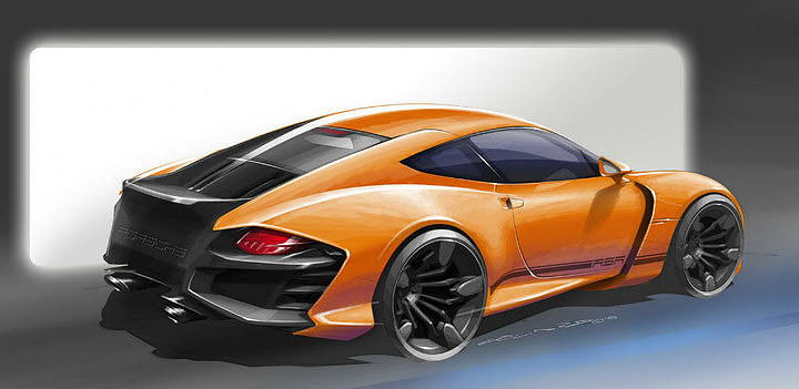 Automobile design，design sketch，Two dimensional representation，marker pen，Concept Car，