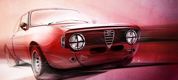 Automobile design，design sketch，Two dimensional representation，marker pen，Concept Car，