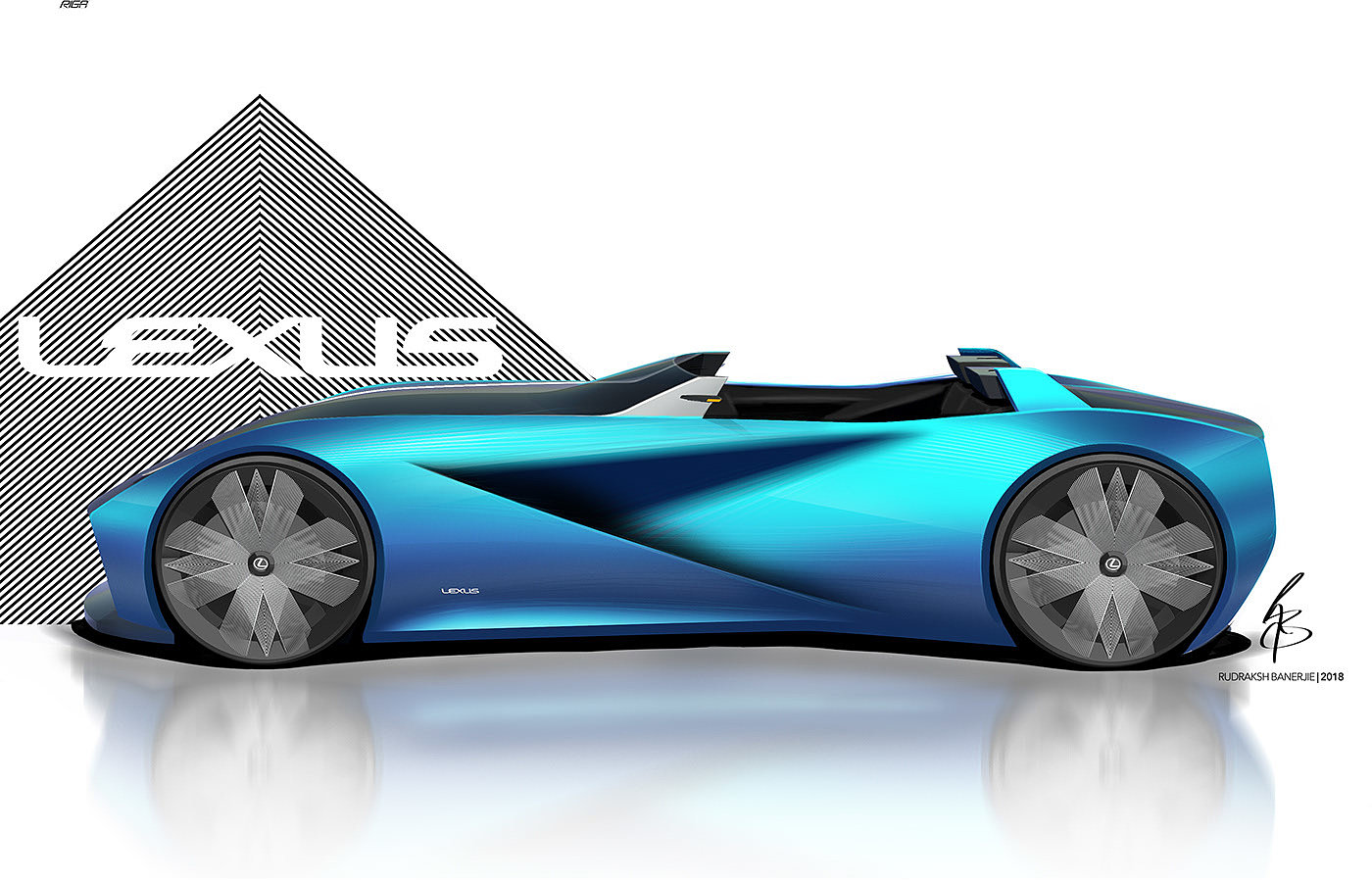 Sports car，Lexus，ps，Hand drawn，