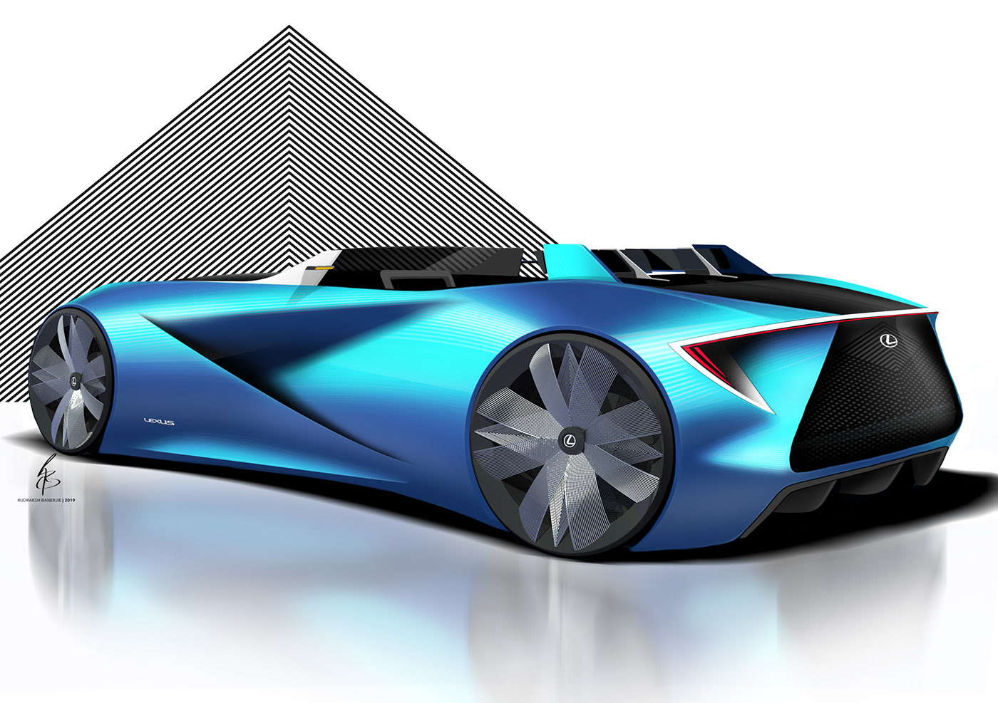 Sports car，Lexus，ps，Hand drawn，