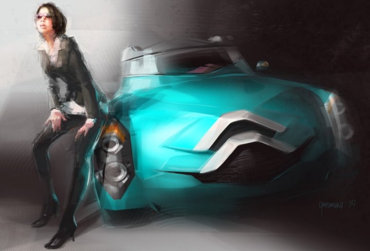 Automobile design，design sketch，Two dimensional representation，marker pen，Concept Car，
