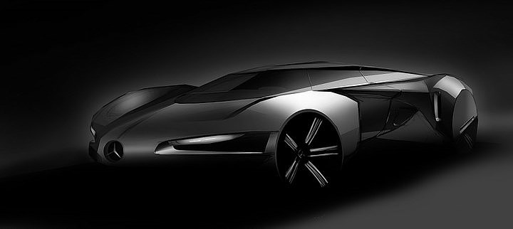 Automobile design，design sketch，Two dimensional representation，marker pen，Concept Car，
