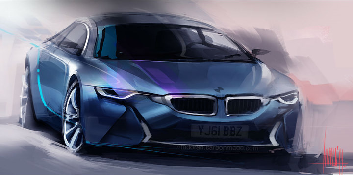 Automobile design，design sketch，Two dimensional representation，marker pen，Concept Car，