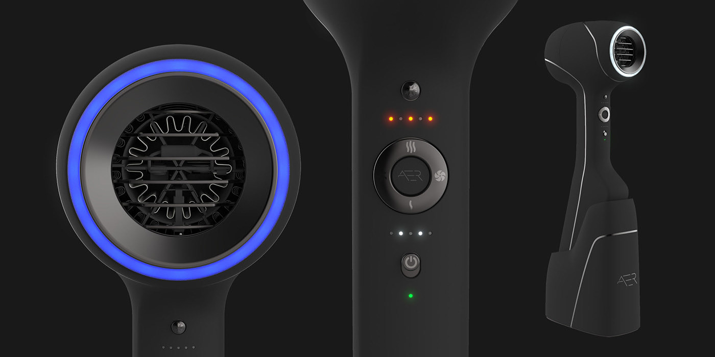 hair drier，wireless，Ergonomics，Render，