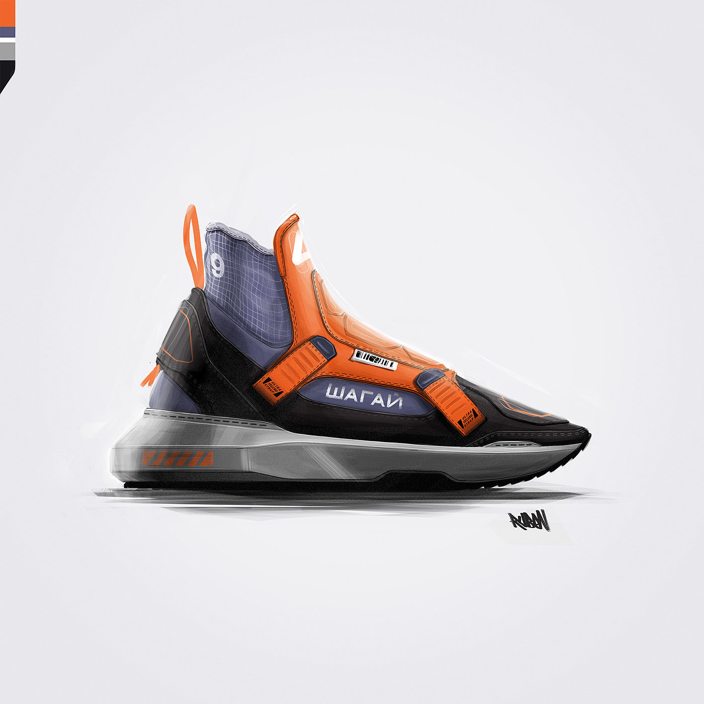 sneakers，Render，handsome，Hand drawn，