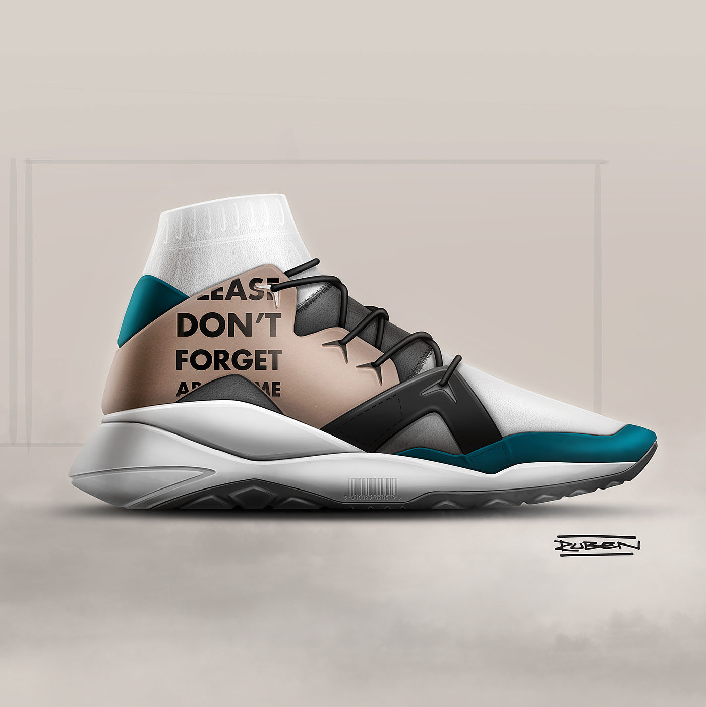 sneakers，Render，handsome，Hand drawn，