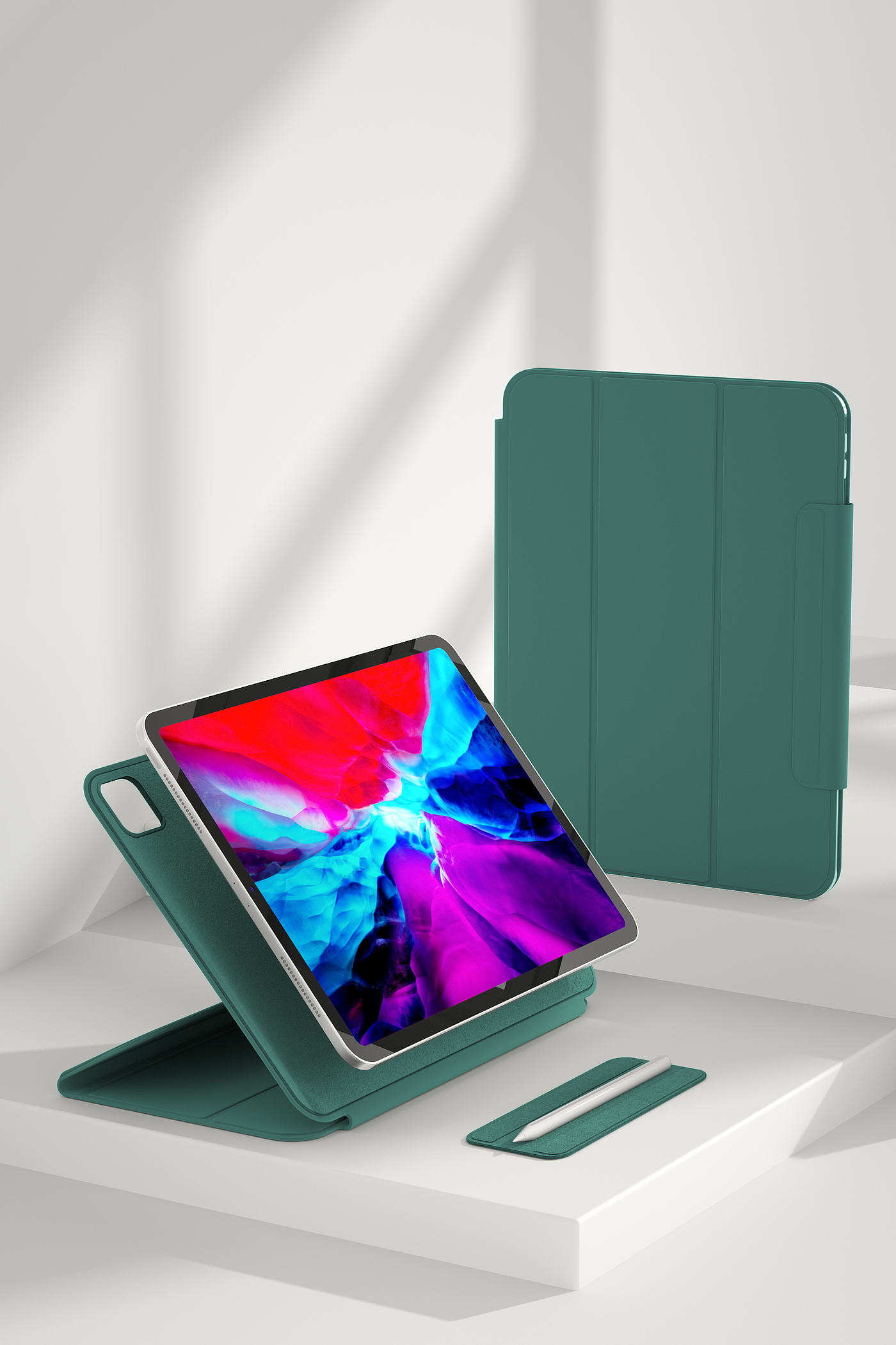 Protective shell，ipad，green，Render，electronic product，
