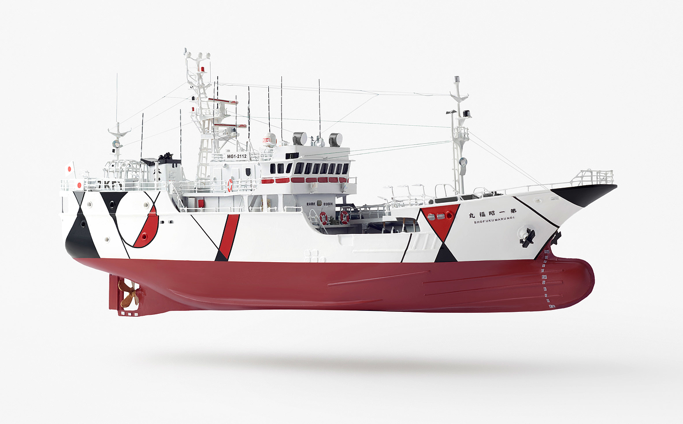 Longline tuna fishing vessel，ship，white，Shofukumaru，