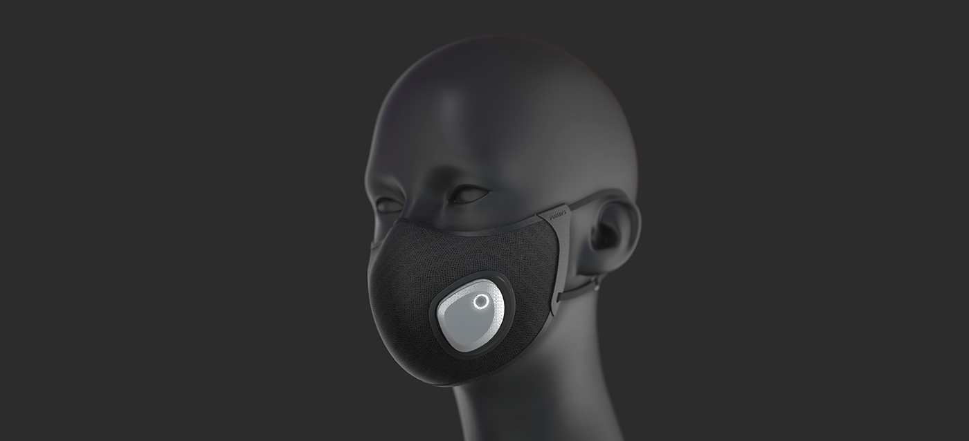 Mask，Philips，wearable devices ，black，Hand drawn，