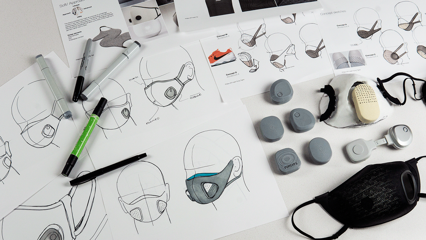 Mask，Philips，wearable devices ，black，Hand drawn，