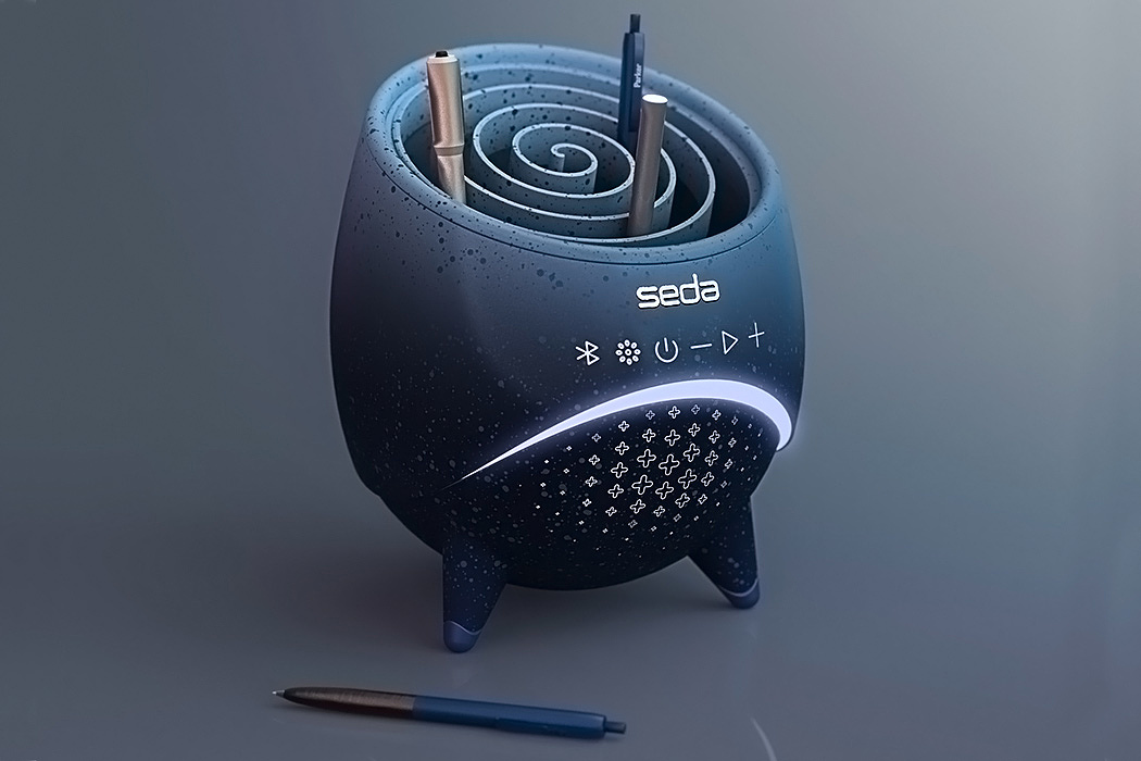 speaker，A'Design，Desk lamp，pen container，Bluetooth，