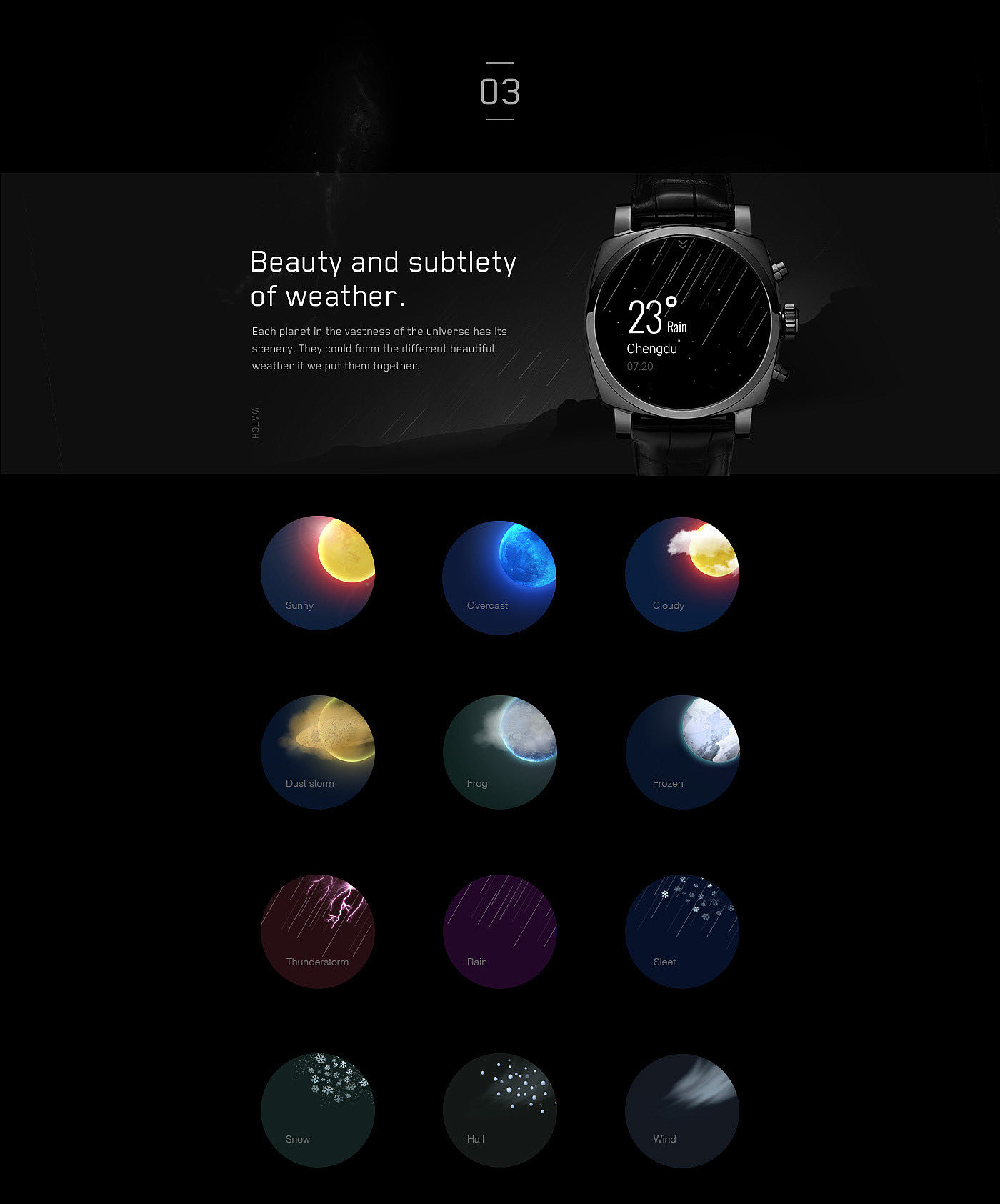 Wrist watch，starry sky，dream，Interface design，