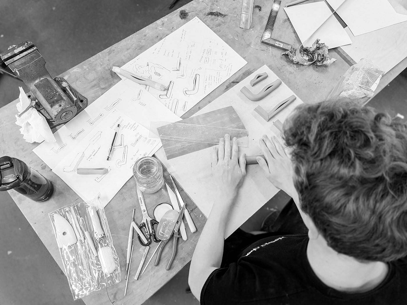 Door handle，Prototype making，clay，Ergonomics，