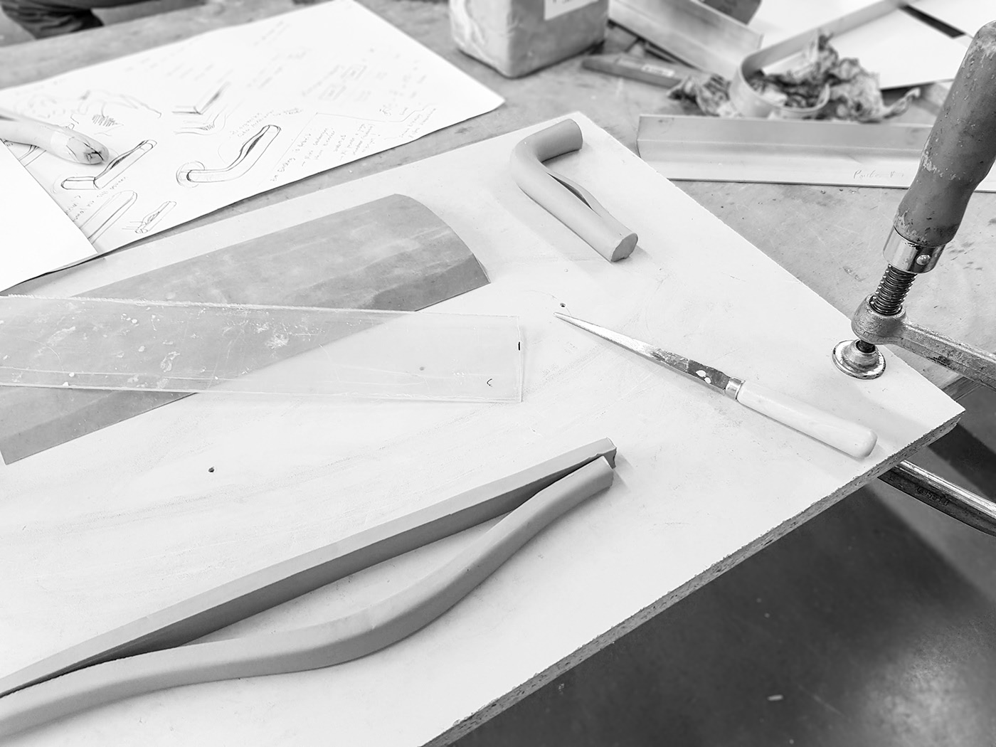 Door handle，Prototype making，clay，Ergonomics，