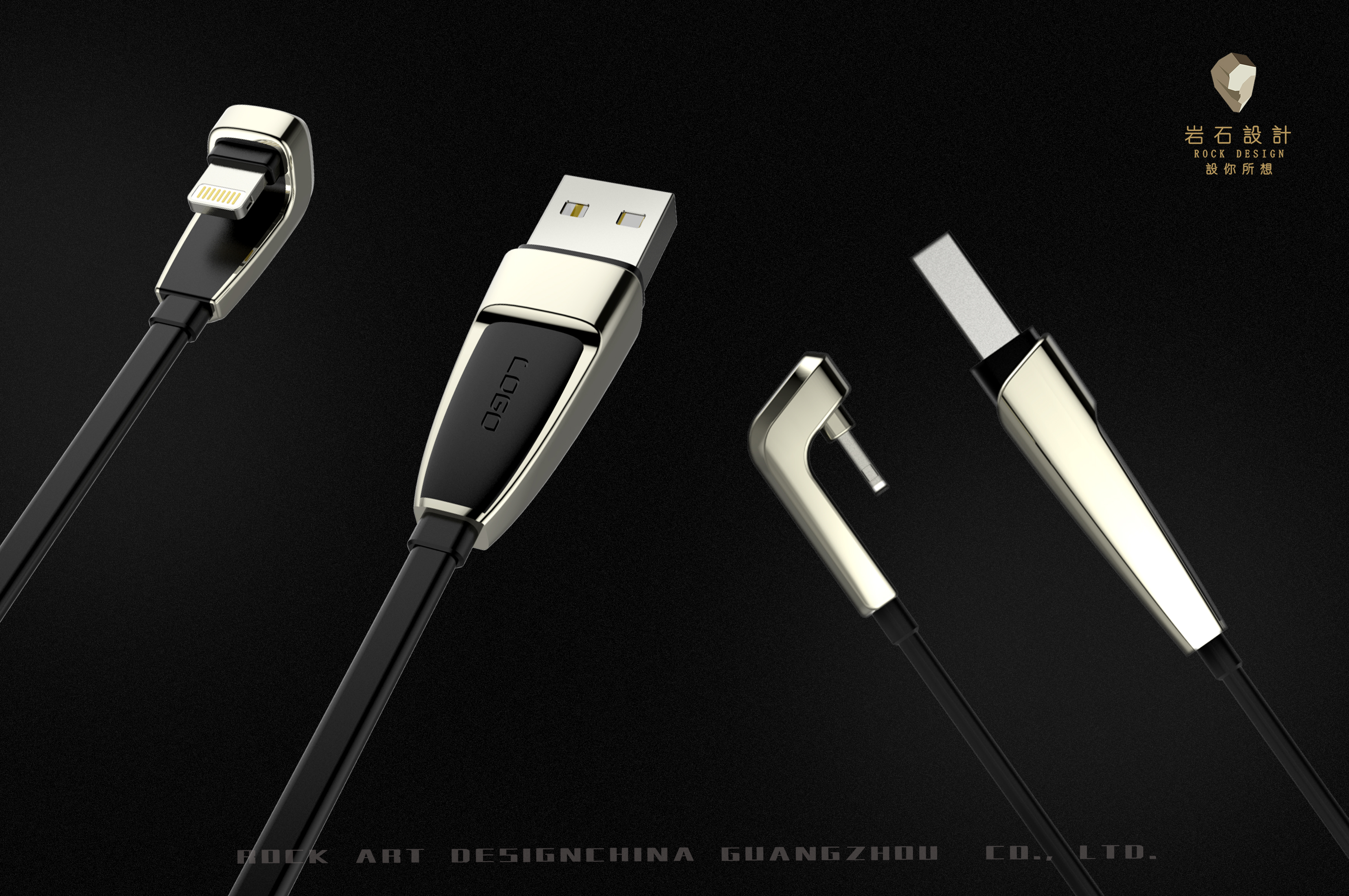 Data line design，Elbow earphone，Zinc alloy data line，