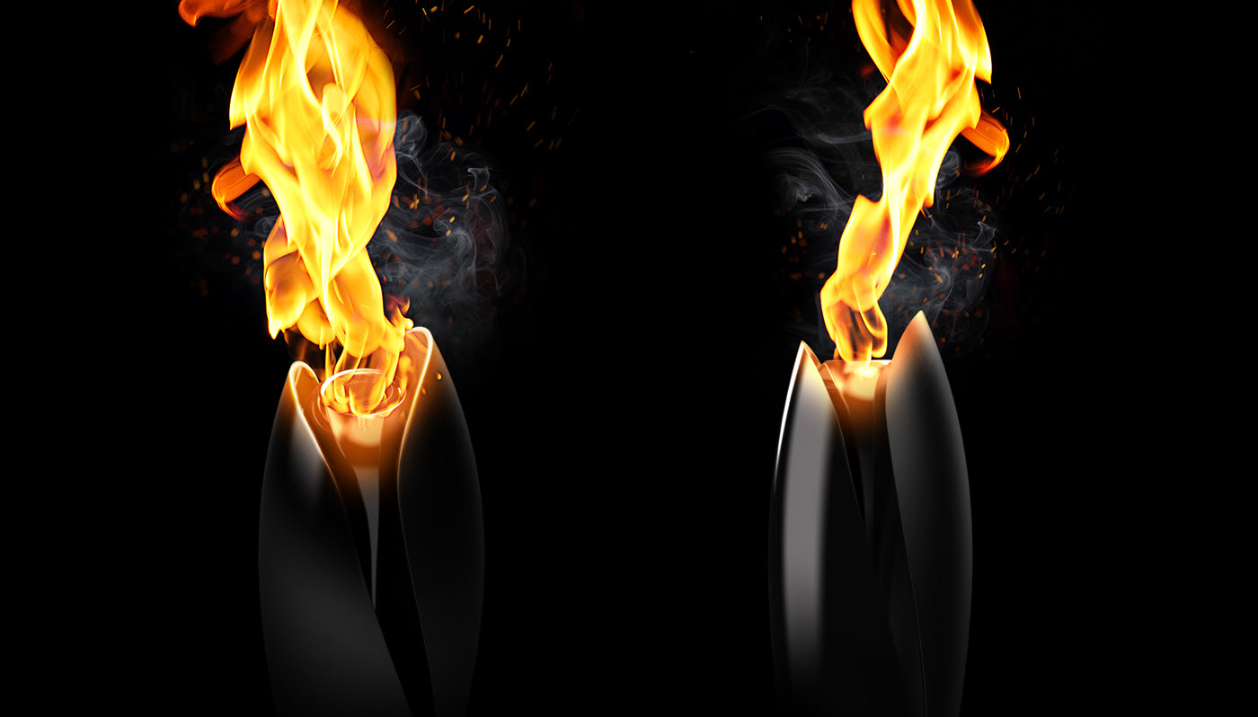 Olympic，torch，concept，Organic shape，