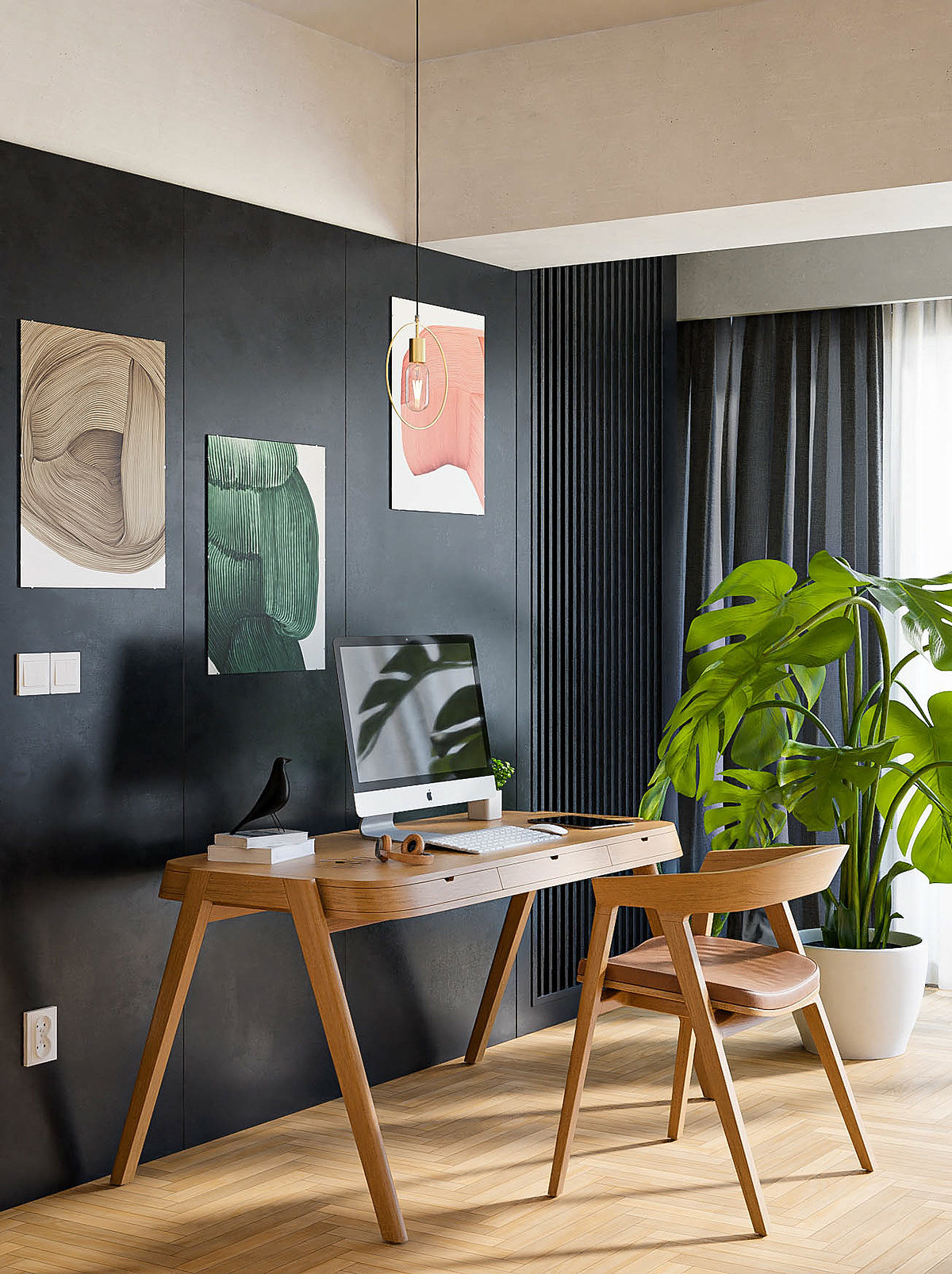 desk，light，Log color，Simplicity，modern，