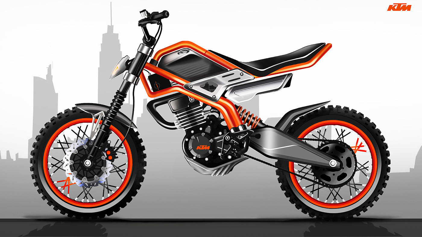 motorcycle，KTM 135，form，