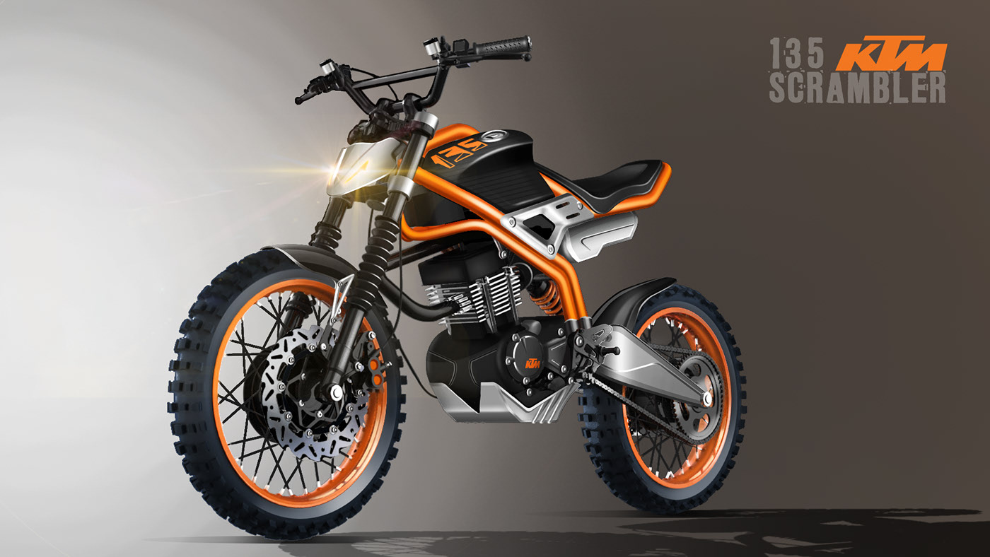 motorcycle，KTM 135，form，