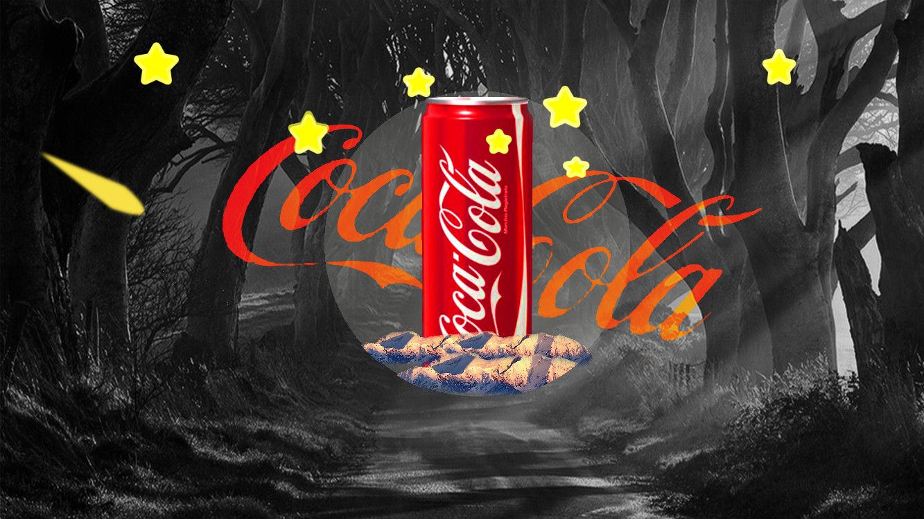 poster，Forest elements，Natural elements，Coca Cola，