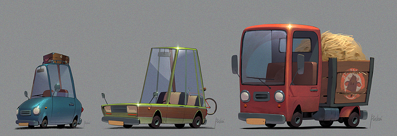 lovely，Cartoon，vehicle，Design，painting，