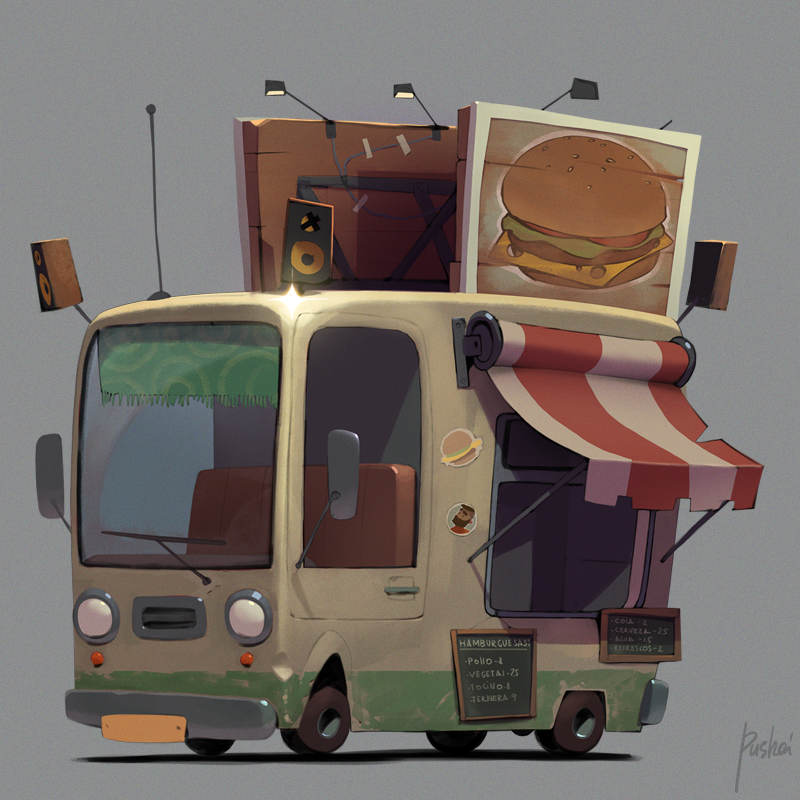 lovely，Cartoon，vehicle，Design，painting，