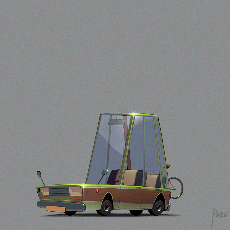 lovely，Cartoon，vehicle，Design，painting，