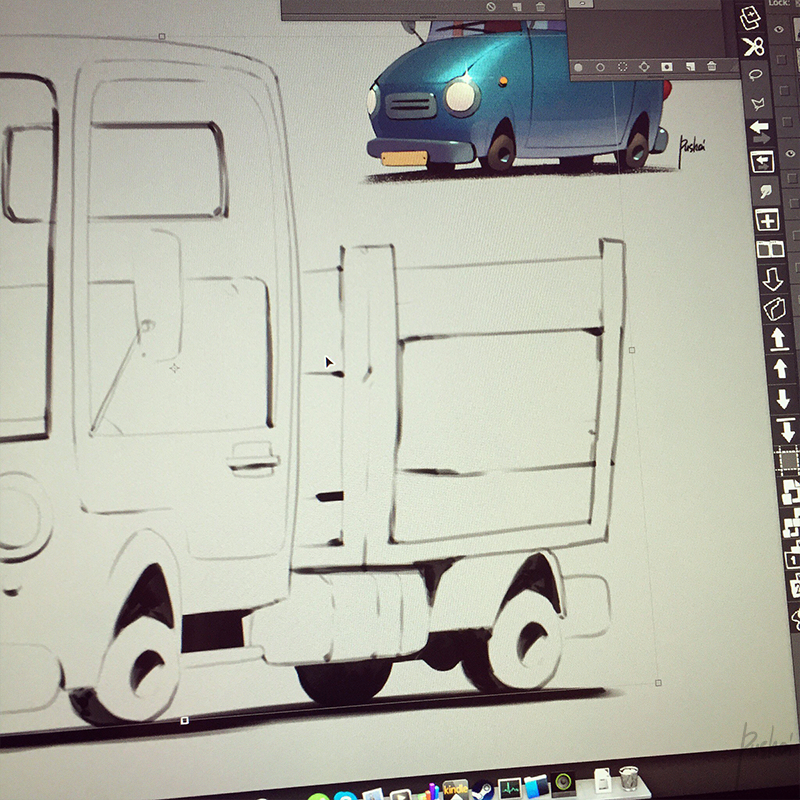 lovely，Cartoon，vehicle，Design，painting，